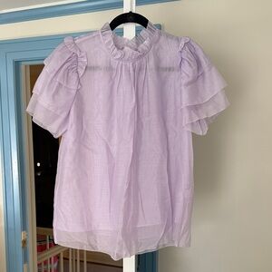 Hunter Bell Lilac Ruffle Sleeve Blouse
